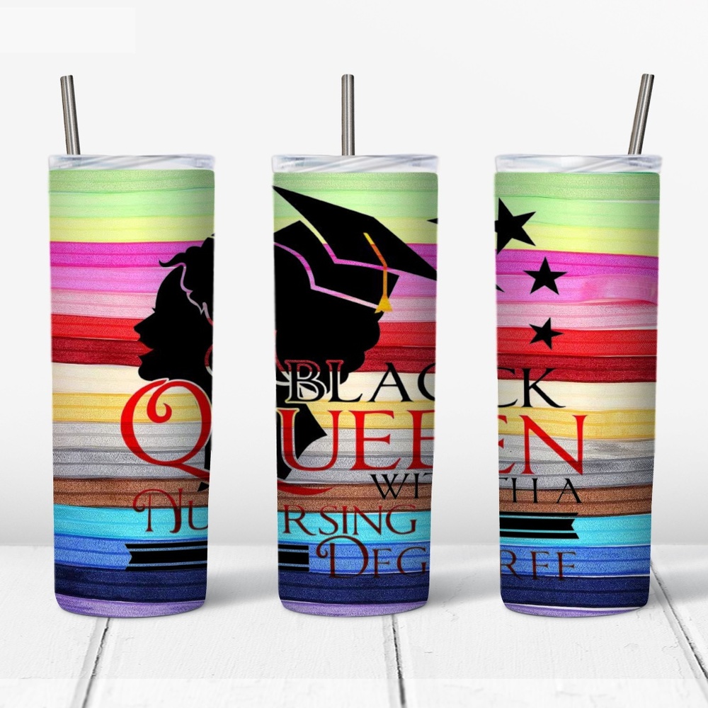 Black Queen  20 Oz Skinny Sublimated Tumbler